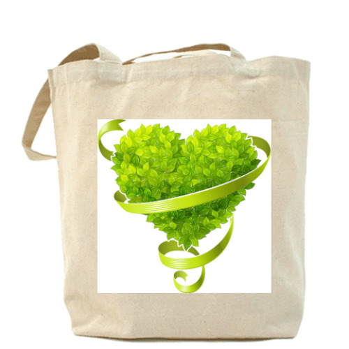 Сумка шоппер с принтом Сердце