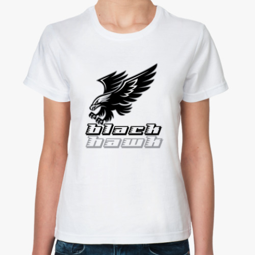 Классическая футболка с принтом Blackhawk