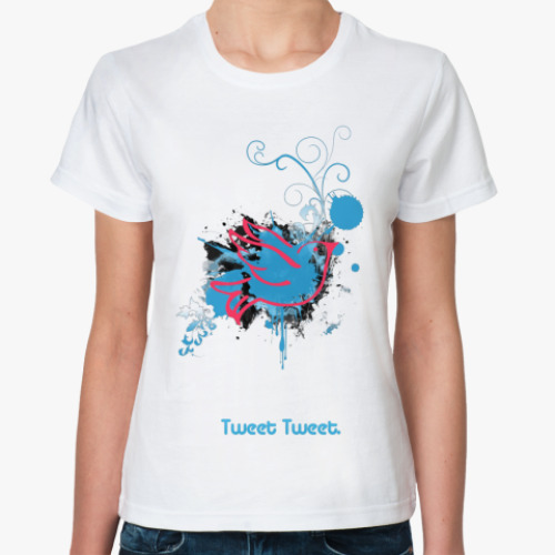 Классическая футболка с принтом Tweet