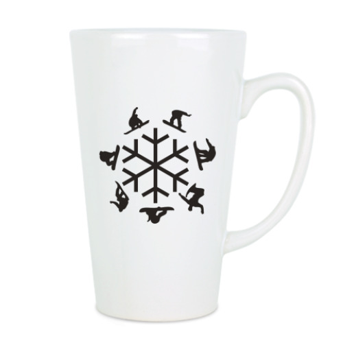 Чашка Латте с принтом snowboard