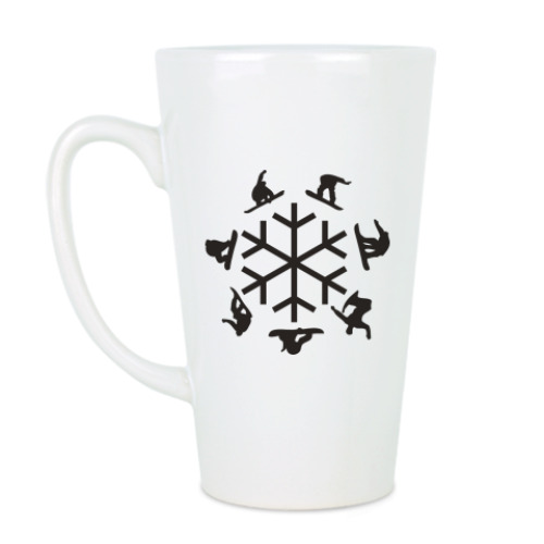 Чашка Латте с принтом snowboard