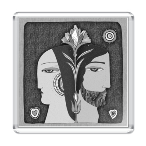 Магнит с принтом  Двое