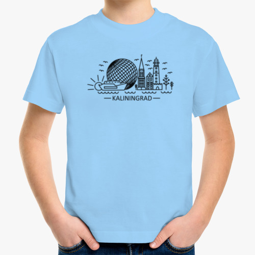 Детская футболка с принтом Калининград лайнарт