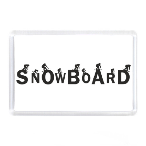Магнит с принтом Snowboard