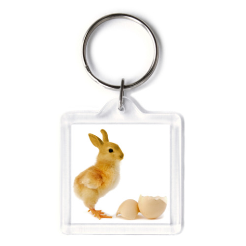 Брелок с принтом Курица-кролик
