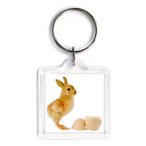Брелок с принтом Курица-кролик
