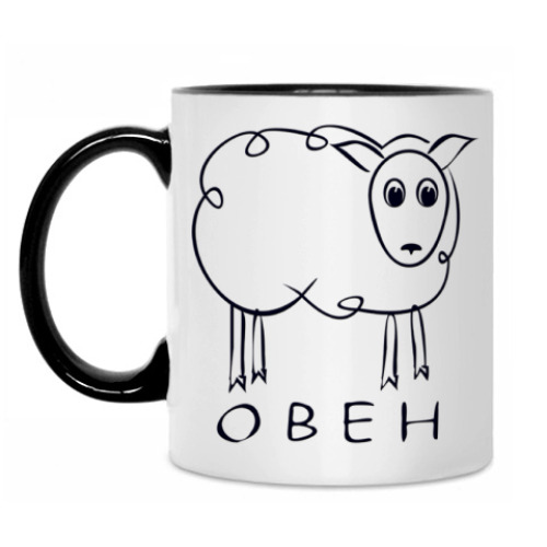 Кружка с принтом Овен :)