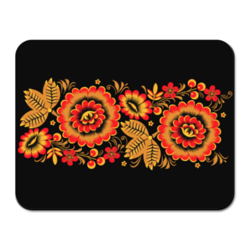Коврик для мыши с принтом Русская роспись хохлома