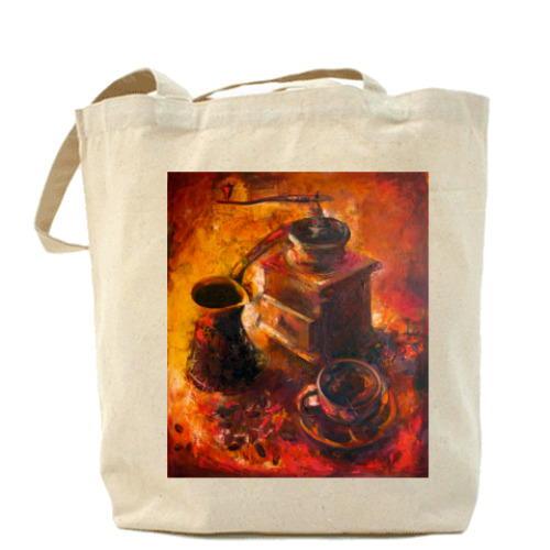 Сумка шоппер с принтом кофе