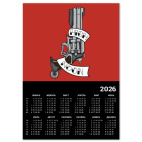 Календарь A2 2026, черный Overwatch McCree цитата