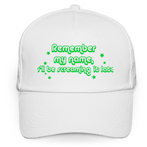 Кепка бейсболка с принтом Запомни моё имя!