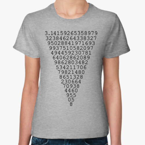 Женская футболка Число Пи пирамида