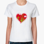 Классическая женская футболка Сердце
