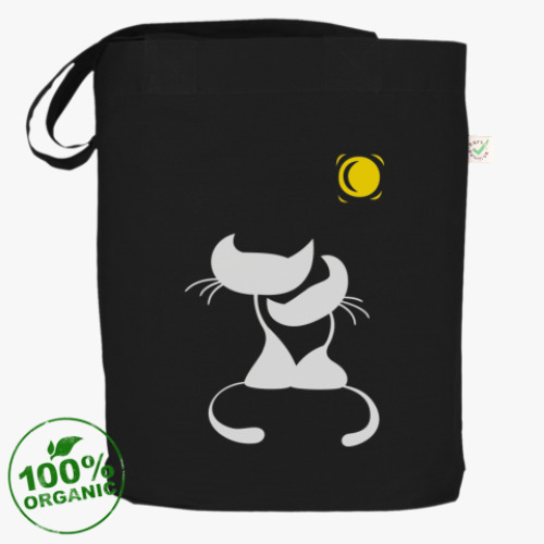 Сумка шоппер с принтом Влюбленные кисы