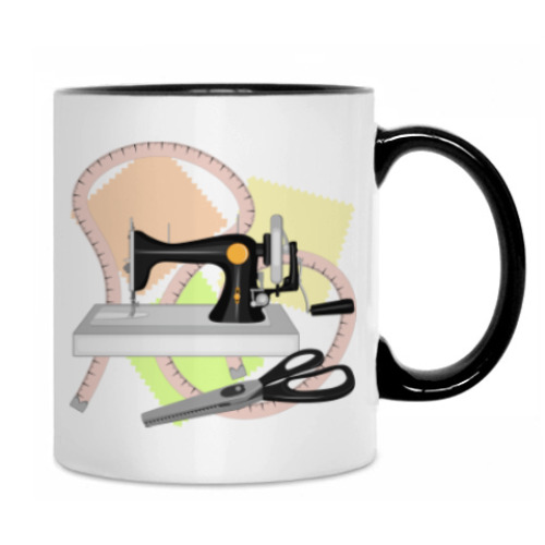 Кружка с принтом Хобби - швейная машинка