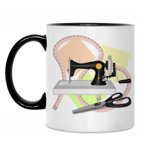 Кружка с принтом Хобби - швейная машинка