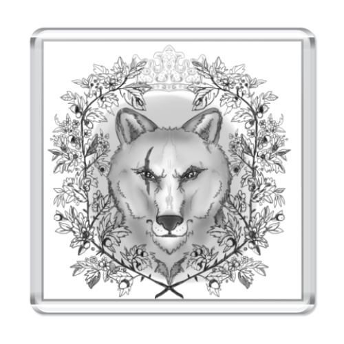 Магнит с принтом Волк