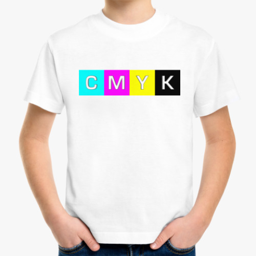 Детская футболка с принтом  'CMYK'