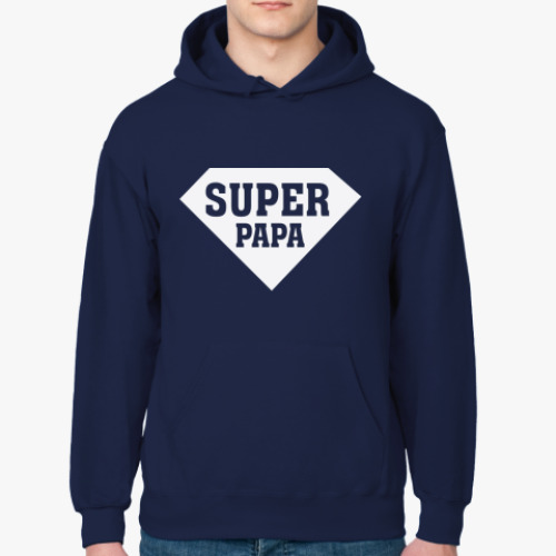 Толстовка худи с принтом Супер ПАПА
