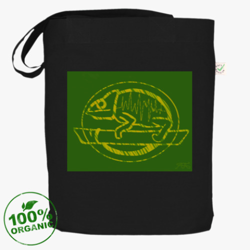 Сумка шоппер с принтом Хамелеон