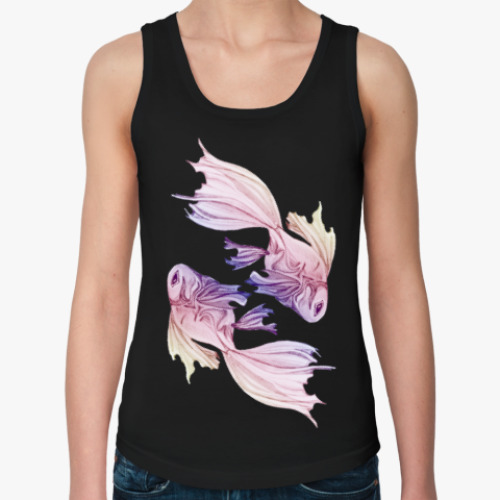 Женская майка с принтом Дивные создания - рыбы