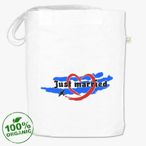 Сумка шоппер с принтом Just Married (на свадьбу)