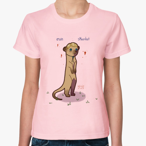 Женская футболка с принтом Эрвин С. (Смурикат)
