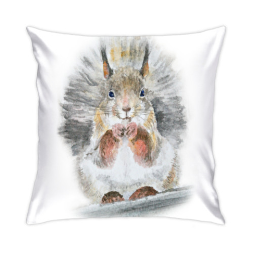 Подушка с принтом Белочка!