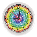 Настенные часы (с цифрами) Радужная мандала символ добра