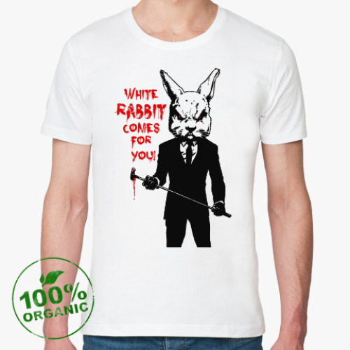 Футболка из органик-хлопка White Rabbit Comes For You !