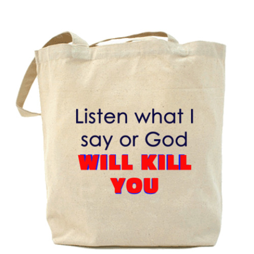 Сумка шоппер с принтом Listen what I say