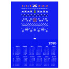 Календарь A4 2026, синий Свитер Space Invaders