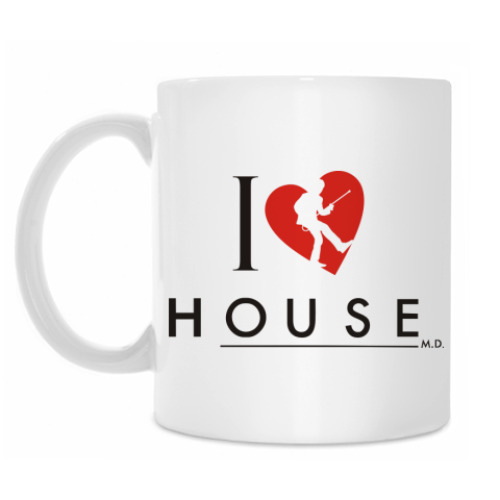 Кружка с принтом I love house