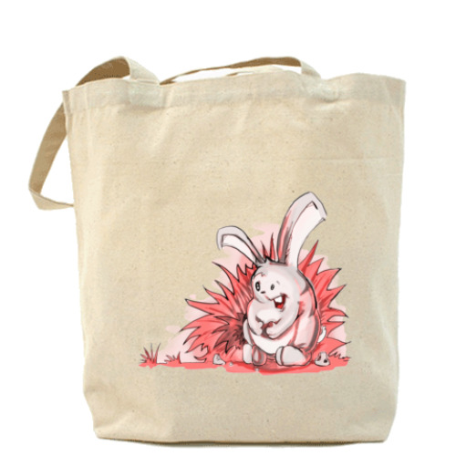 Сумка шоппер с принтом  'Зайка в кустах'