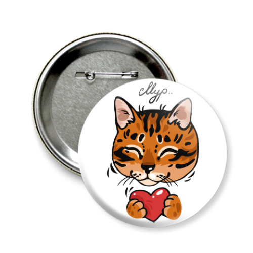 Значок 58мм с принтом Кот Мур