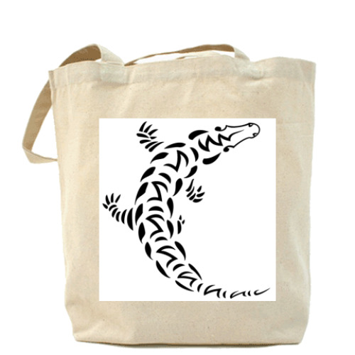 Сумка шоппер с принтом Крокодил