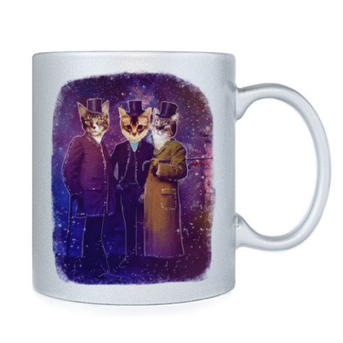 Кружка с принтом Три космических кота