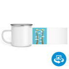 Кружка металлическая белая (круговая запечатка)