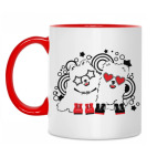 Милые собаки в очках и музыкальными пузырьками