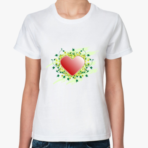 Классическая футболка с принтом Сердце