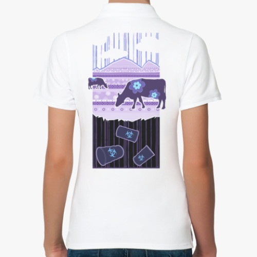 Женская рубашка поло (печать) Био опасность