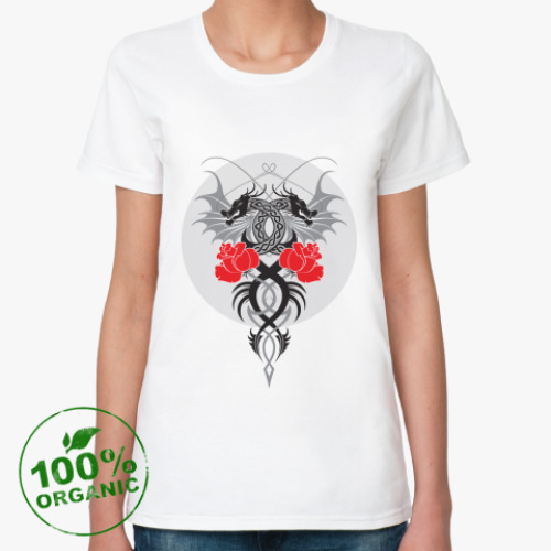 Женская футболка из органик-хлопка Драконы