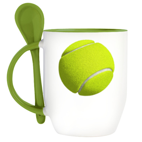Кружка с ложкой Теннисный мяч