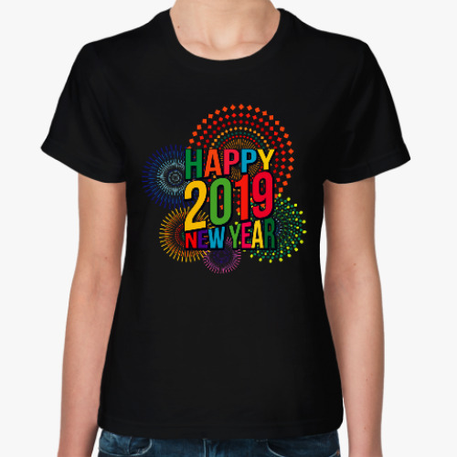 Женская футболка Новый год 2019