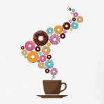 Кофе с пончиками