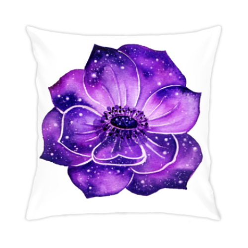 Подушка с принтом Космический анемон