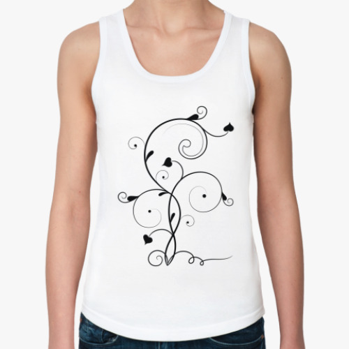 Женская майка с принтом  Цветы (flora)