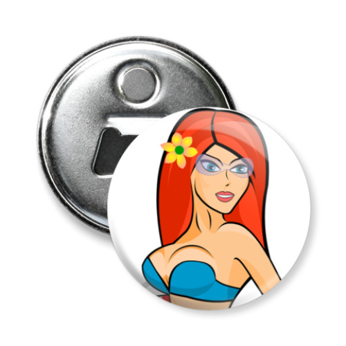 Магнит-открывашка с принтом Girl