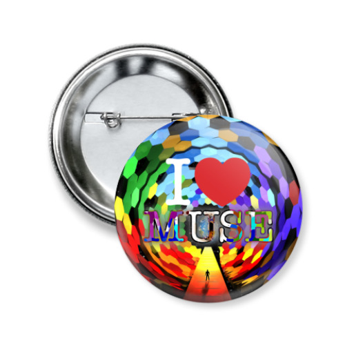Значок 50мм с принтом I LOVE MUSE