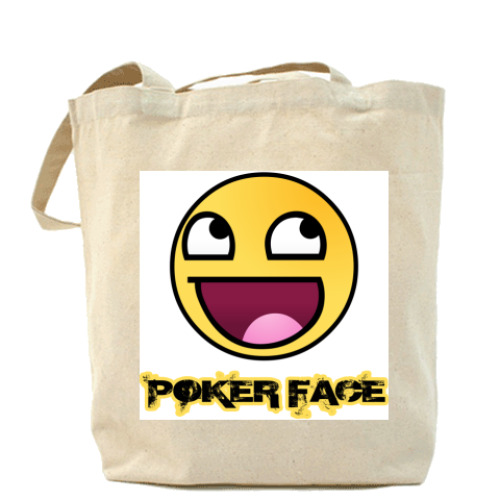 Сумка шоппер с принтом Poker Face